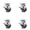 Service Caster 4 Inch Kingpinless V Groove Semi Steel Wheel Swivel Caster Set with Brakes SCC SCC-KP30S420-VGR-SLB-4 - alternate 1